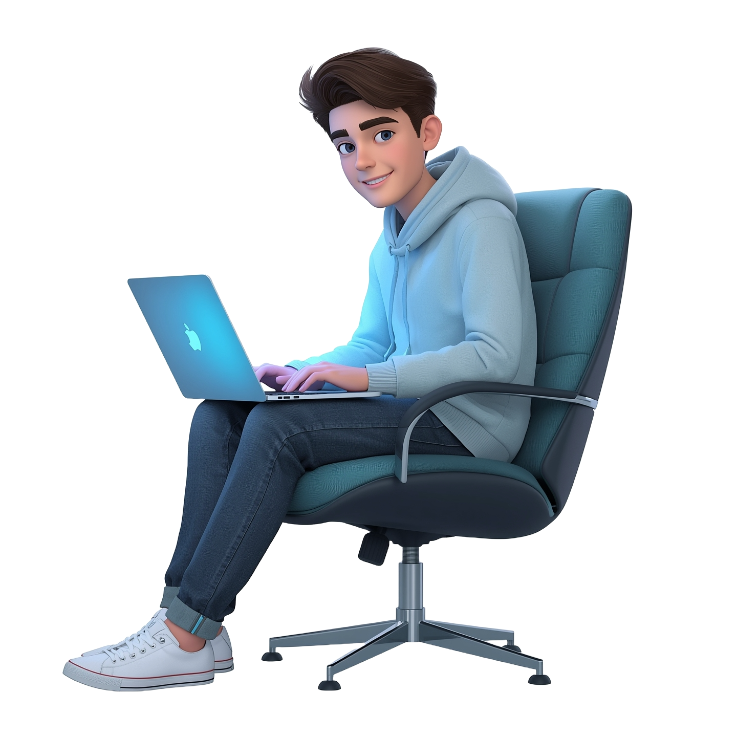 Student working on laptop